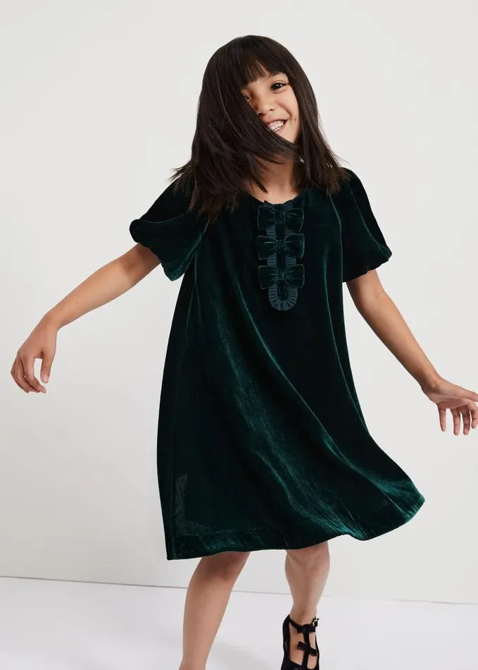 Phase Eight Beatrice Dark Green Velvet Swing Dress Dark Green Women Childrenswear