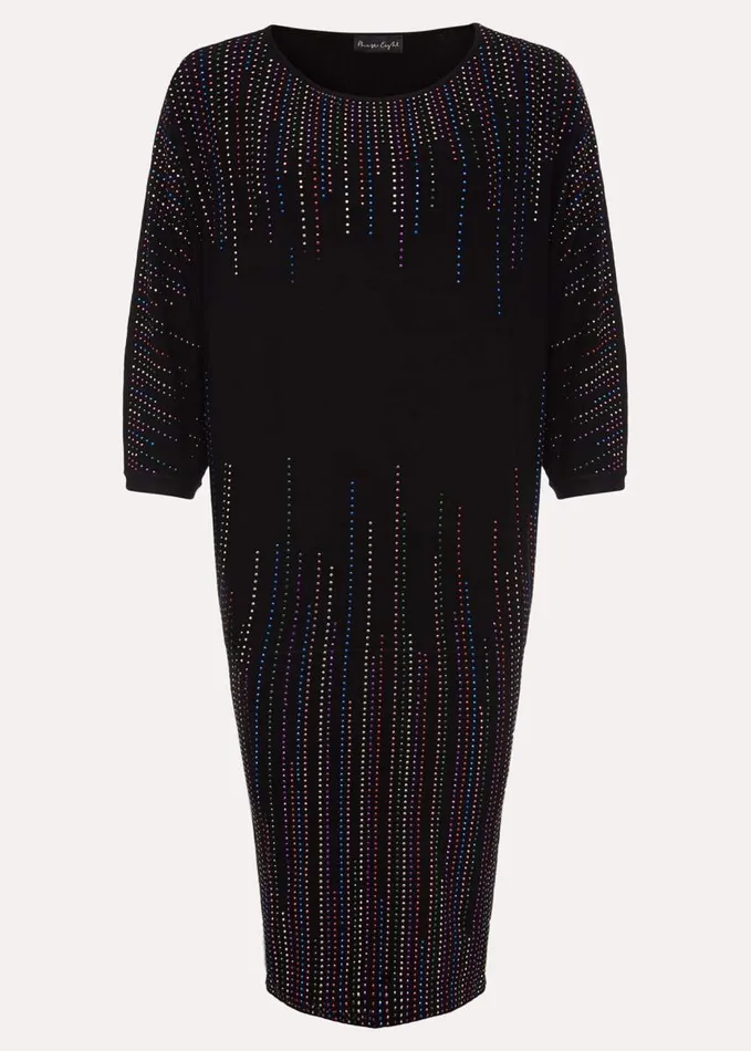 Phase Eight Becca Batwing Knitted Dress Blackmulti Women Dresses