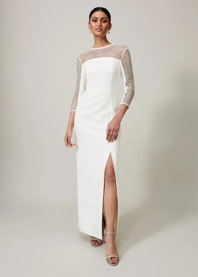 Phase Eight Belle Embellished Maxi Dress Ivory Women Dresses