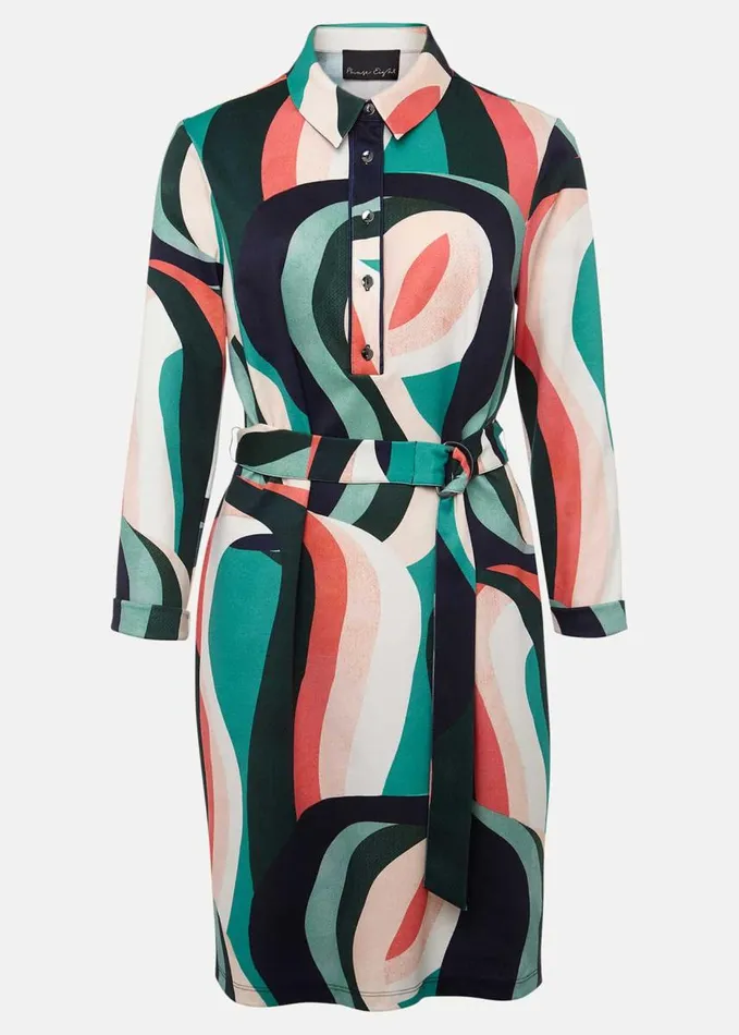 Phase Eight Beth Swirl Belted Shift Dress Greenmulti Women Dresses
