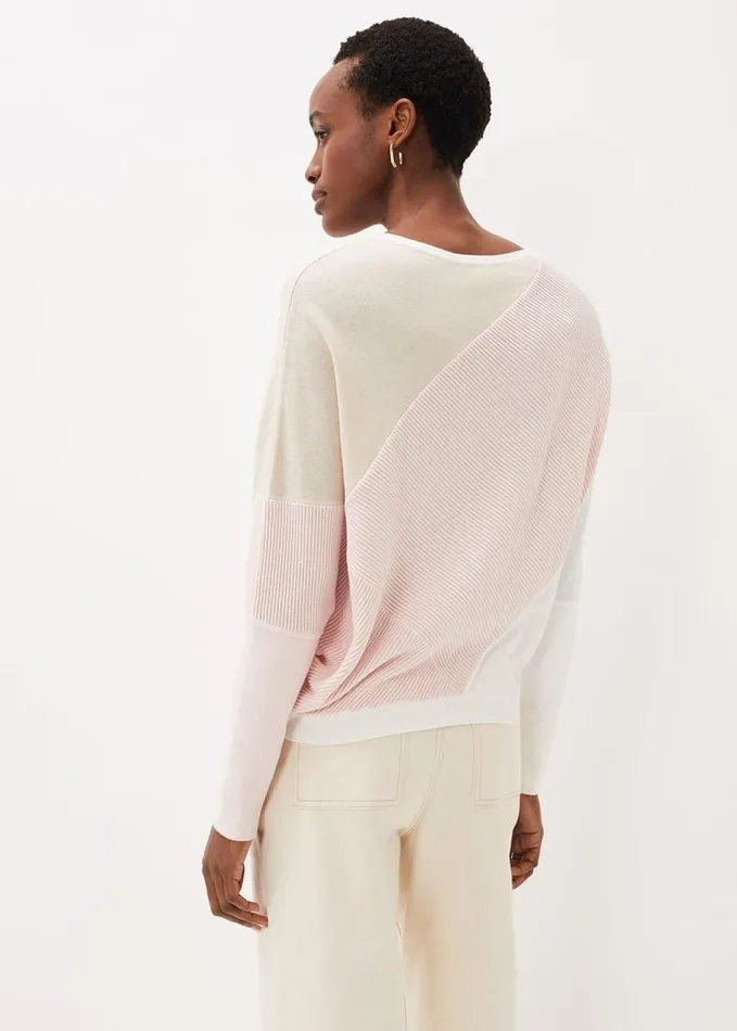 Phase Eight Bex Textured Colourblock Knit Jumper Pinks Women Knitwear