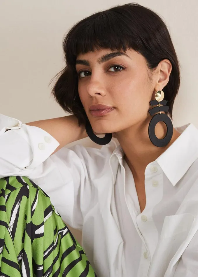 Phase Eight Black Abstract Drop Earrings Black Women Jewellery