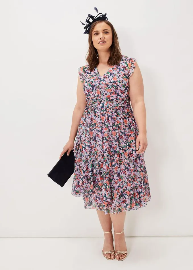 Phase Eight Breesha Floral Midi Dress Multicoloured Women Dresses
