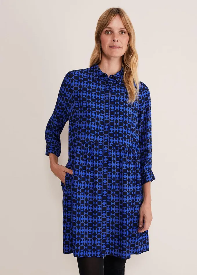 Phase Eight Bregitta Geo Swingdress Blackblue Women Dresses