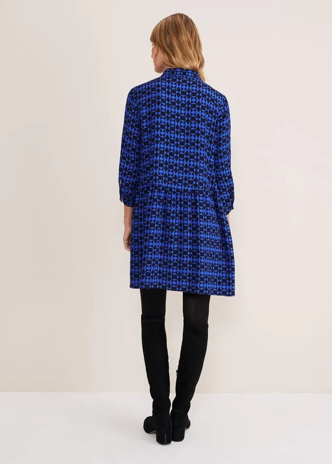 Phase Eight Bregitta Geo Swingdress Blackblue Women Dresses
