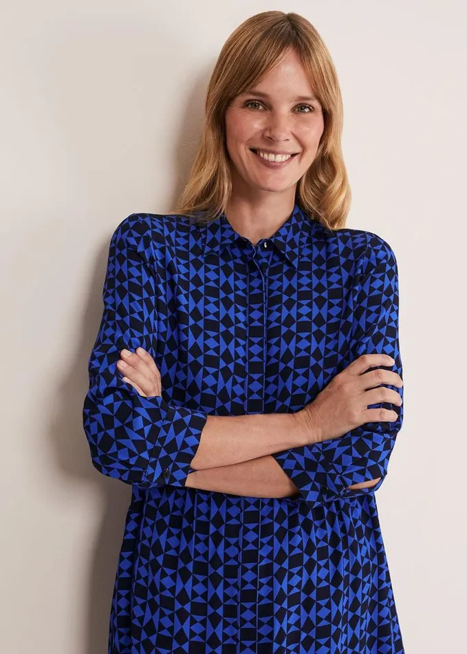 Phase Eight Bregitta Geo Swingdress Blackblue Women Dresses