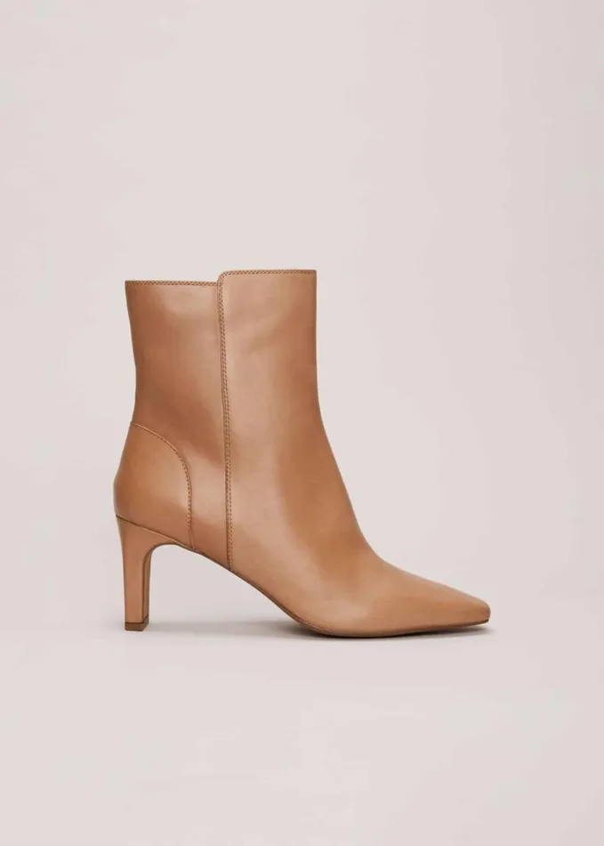 Phase Eight Brown Leather Ankle Boots Light Tan Women Boots