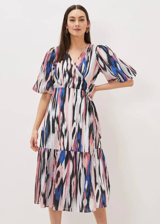 Phase Eight Caityln Cotton Wrap Midi Dress Multicoloured Women Dresses