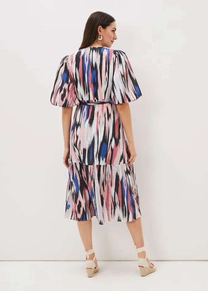 Phase Eight Caityln Cotton Wrap Midi Dress Multicoloured Women Dresses