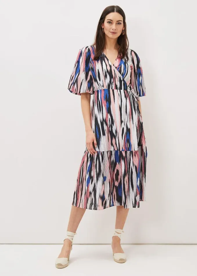 Phase Eight Caityln Cotton Wrap Midi Dress Multicoloured Women Dresses