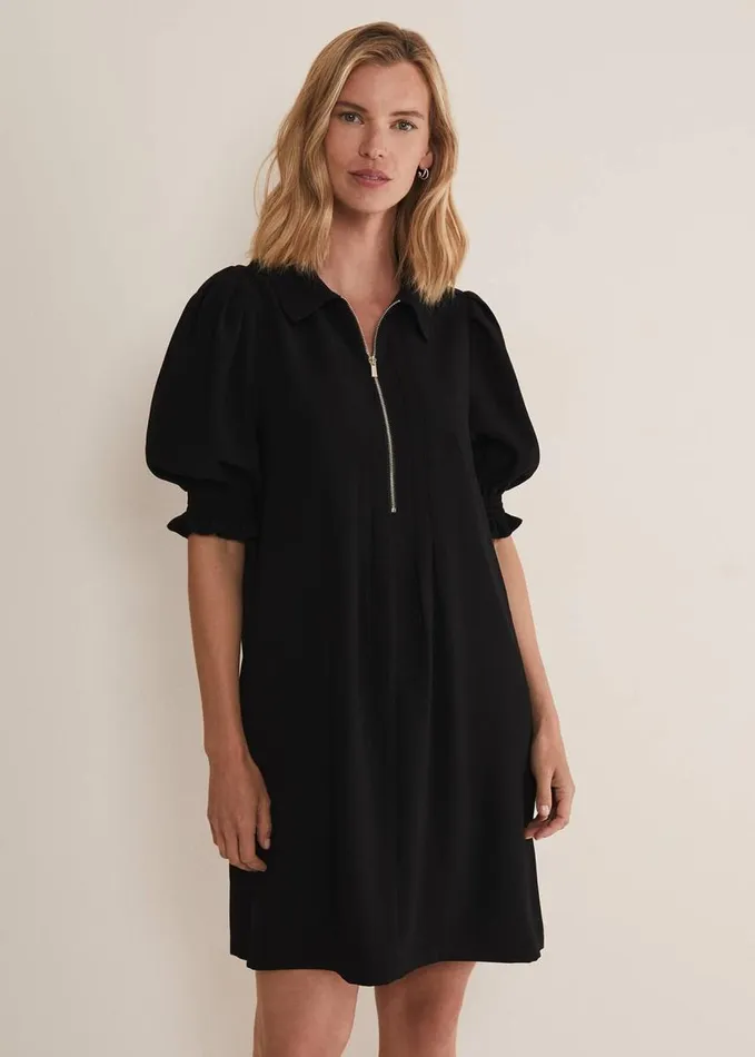 Phase Eight Candice Black Zip Mini Dress Black Women Dresses