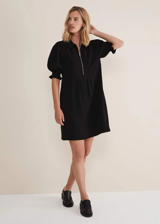 Phase Eight Candice Black Zip Mini Dress Black Women Dresses