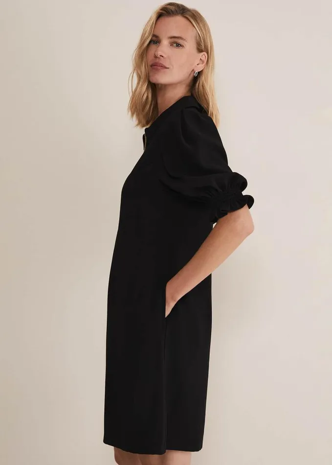 Phase Eight Candice Black Zip Mini Dress Black Women Dresses