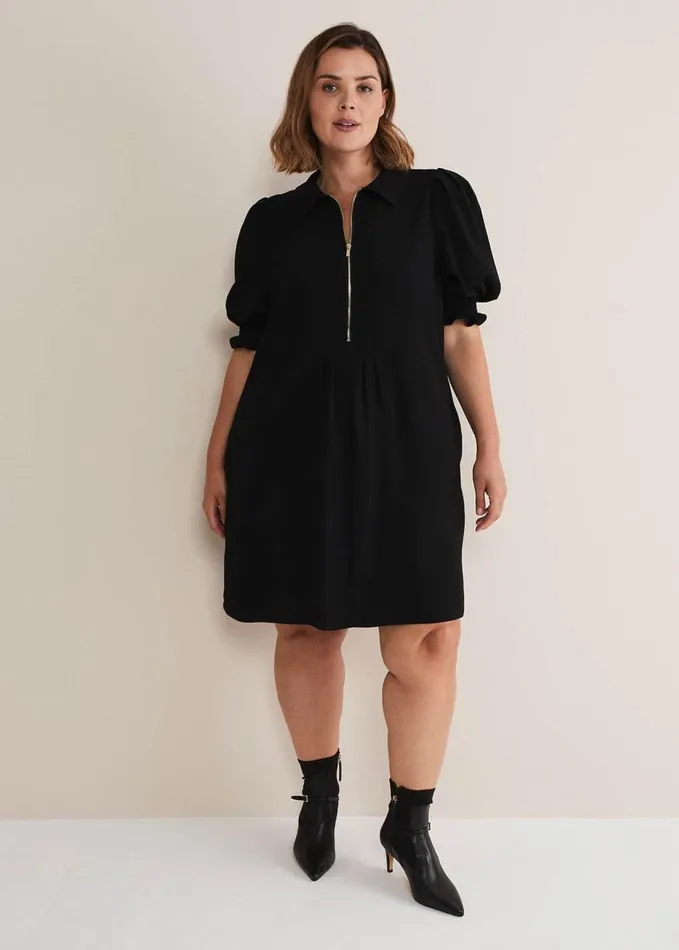 Phase Eight Candice Black Zip Mini Dress Black Women Dresses