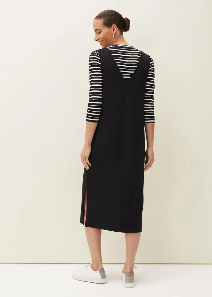 Phase Eight Catya Two Piece Stripe Top And Dress Black Women Dresses