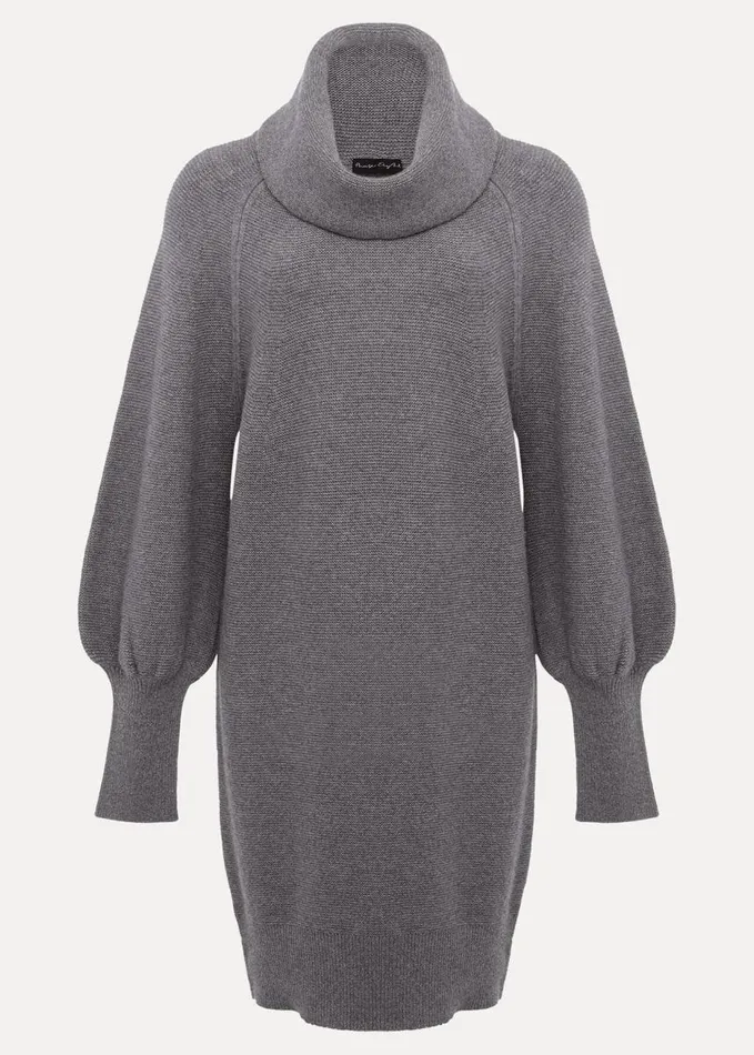 Phase Eight Dahlie Knitted Chunky Jumper Dress Mid Grey Women Dresses