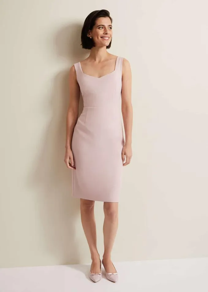 Phase Eight Daisy Lace Midi Dress Pale Pink Women Dresses