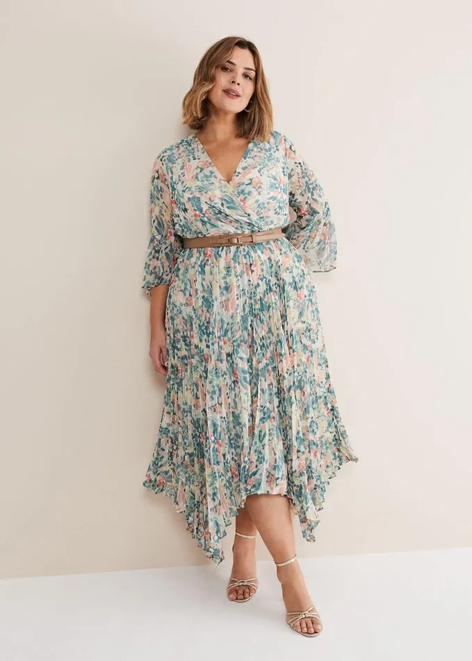 Phase Eight Dani Floral Pleated Midi Dress Multicoloured Women Dresses