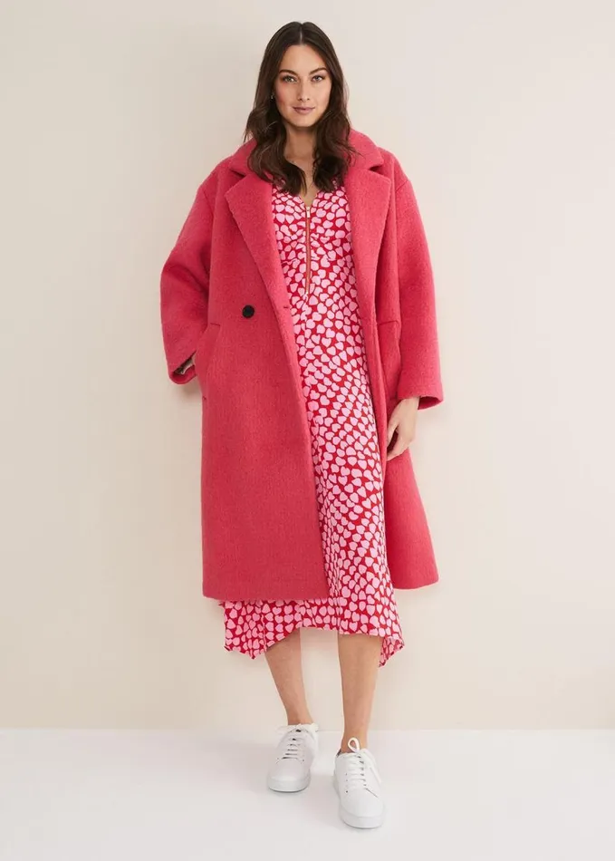 Phase Eight Darcie Heart Midi Dress Pinkred Women Dresses