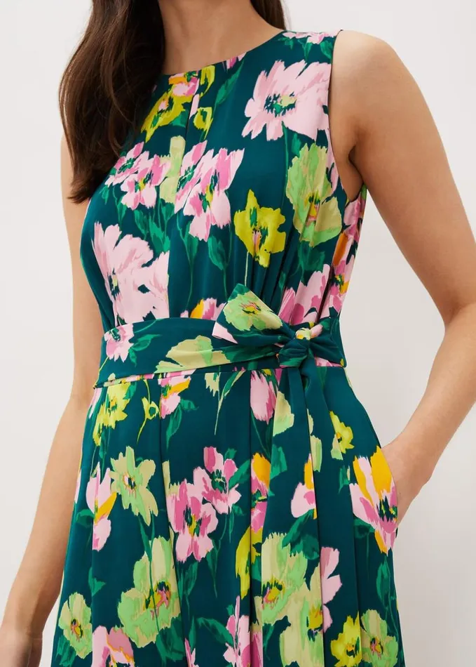 Phase Eight Effie Printed Jumpsuit Tealmulti Women Dresses