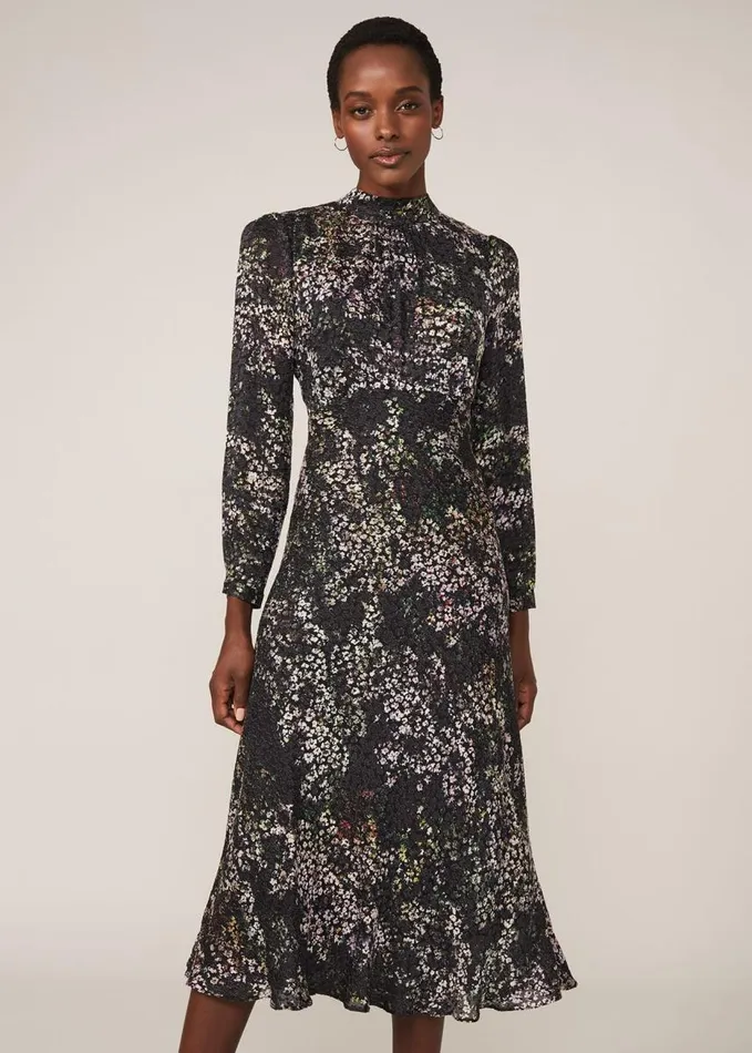 Phase Eight Elinore Printed Burnout Dress Blackmulti Women Dresses
