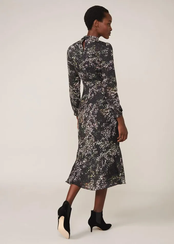 Phase Eight Elinore Printed Burnout Dress Blackmulti Women Dresses