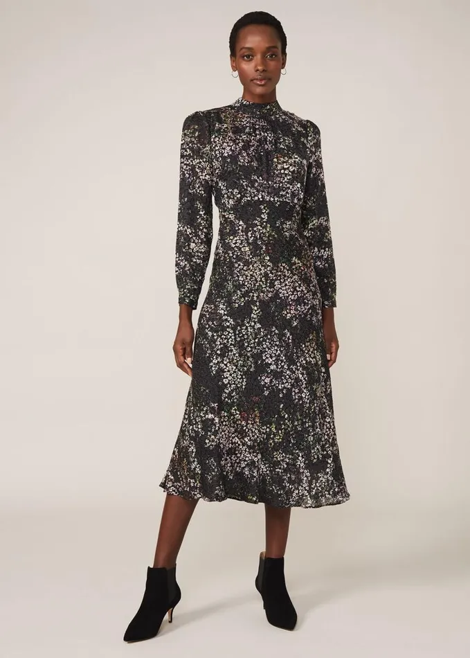 Phase Eight Elinore Printed Burnout Dress Blackmulti Women Dresses