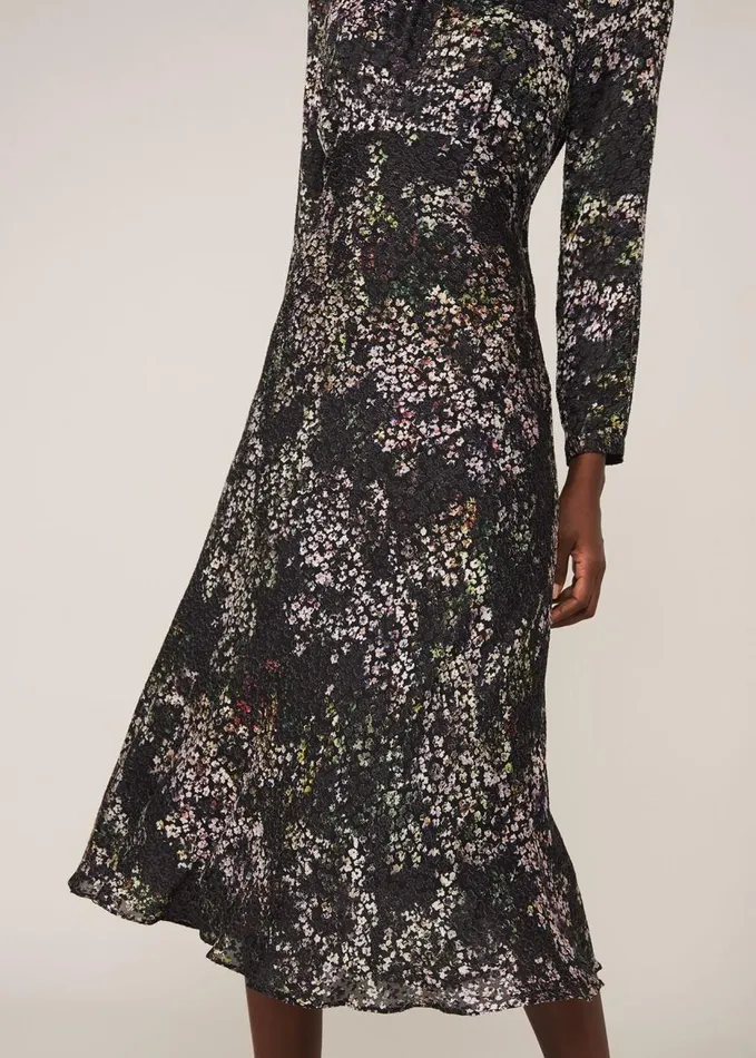 Phase Eight Elinore Printed Burnout Dress Blackmulti Women Dresses