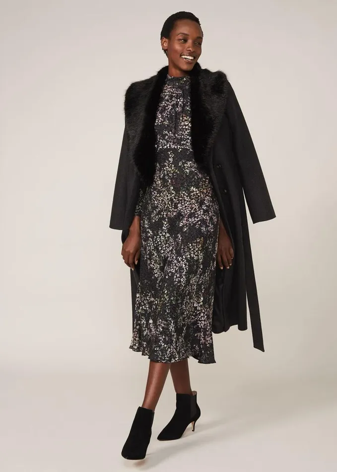 Phase Eight Elinore Printed Burnout Dress Blackmulti Women Dresses
