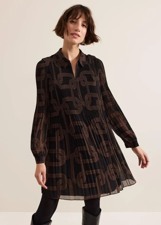 Phase Eight Ella Black Chain Swing Dress Black Women Dresses