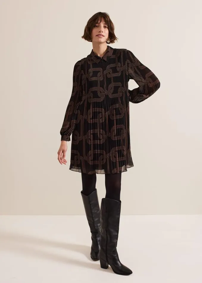 Phase Eight Ella Black Chain Swing Dress Black Women Dresses