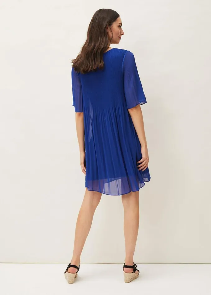 Phase Eight Ella Pleat Dress Cobalt Women Dresses