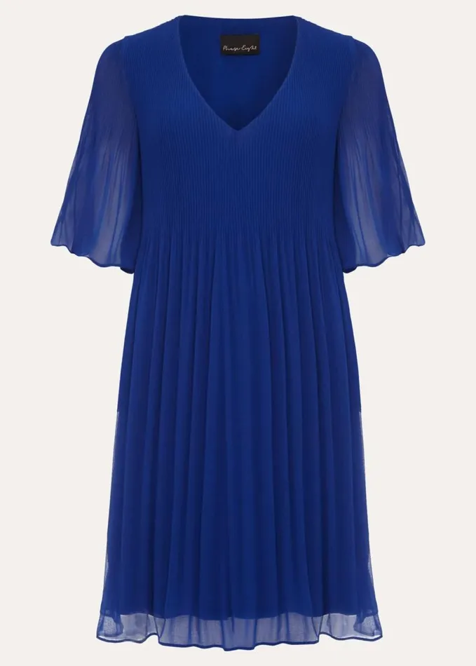 Phase Eight Ella Pleat Dress Cobalt Women Dresses