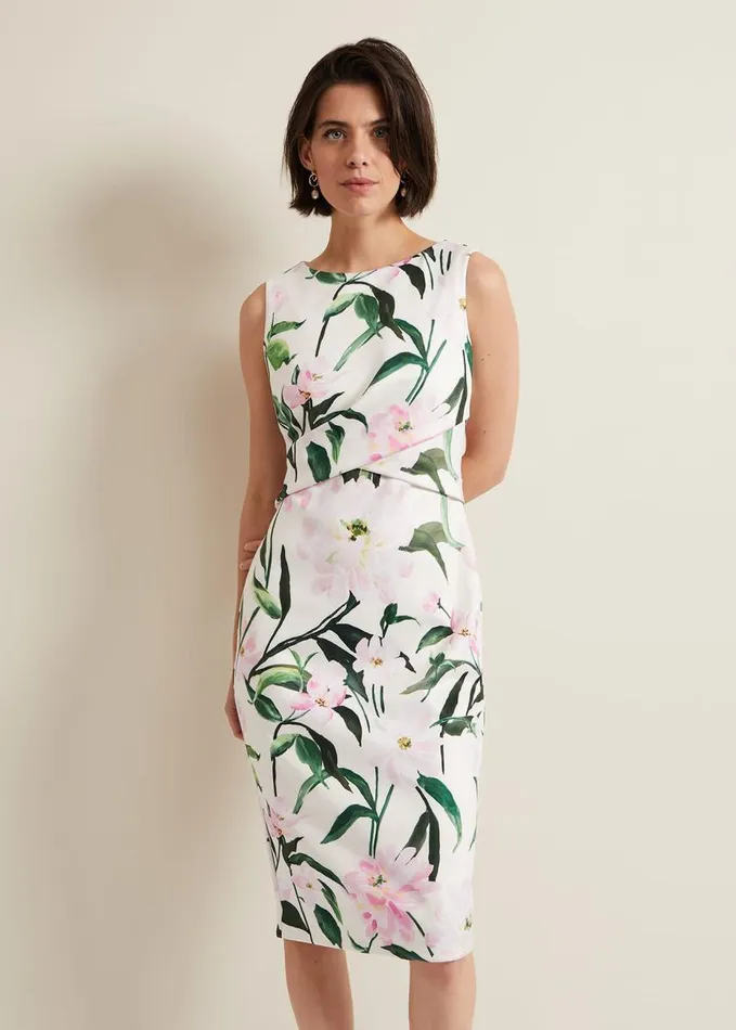 Phase Eight Elsa Floral Scuba Midi Dress Multicoloured Women Dresses