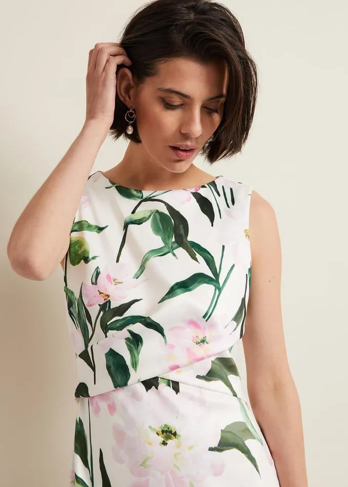 Phase Eight Elsa Floral Scuba Midi Dress Multicoloured Women Dresses