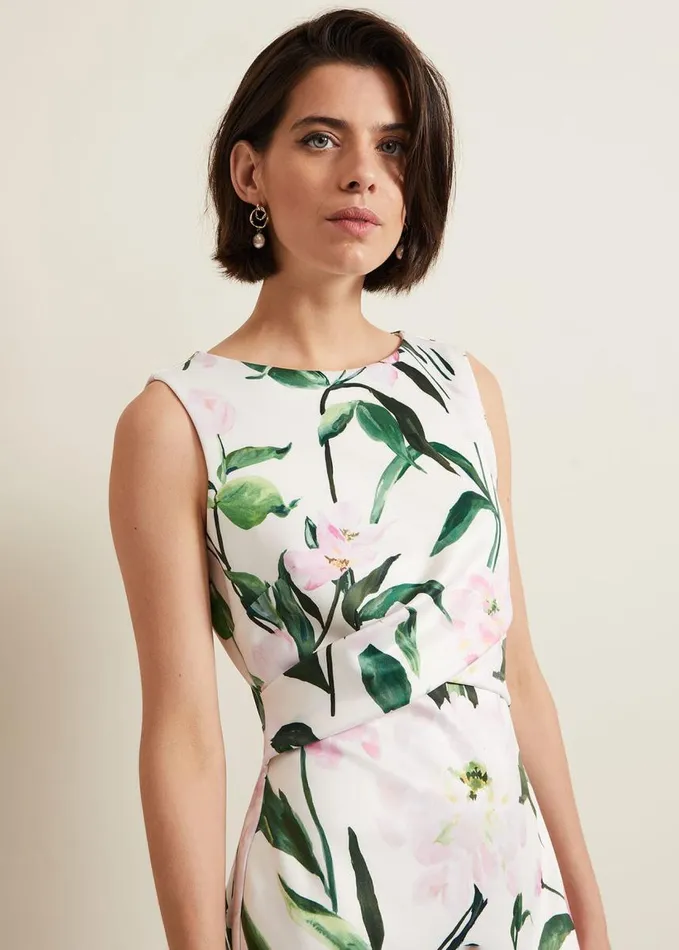 Phase Eight Elsa Floral Scuba Midi Dress Multicoloured Women Dresses