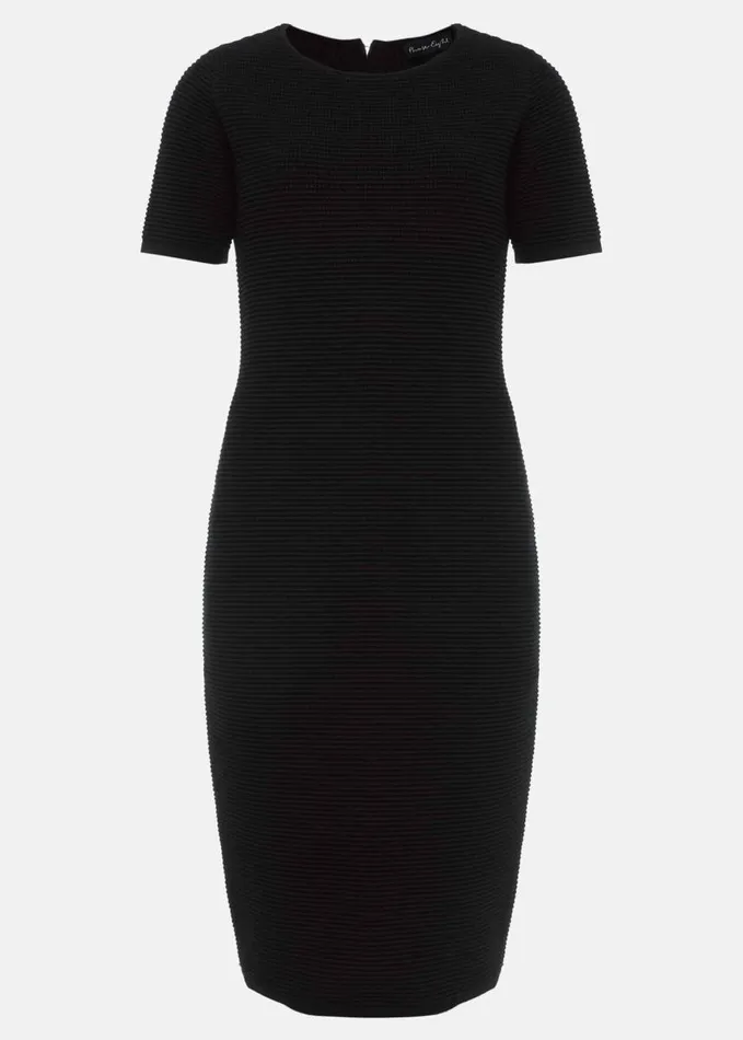Phase Eight Elsa Ribbed Short Sleeve TShirt Dress Black Women Dresses