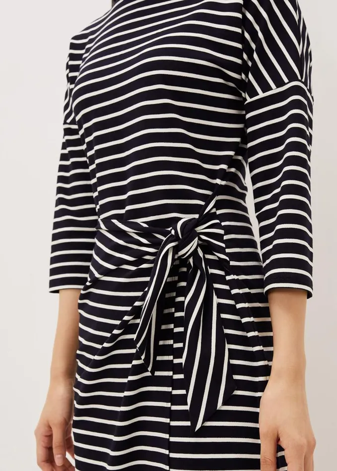 Phase Eight Emerson Stripe Tie Side Dress Navyivory Women Dresses