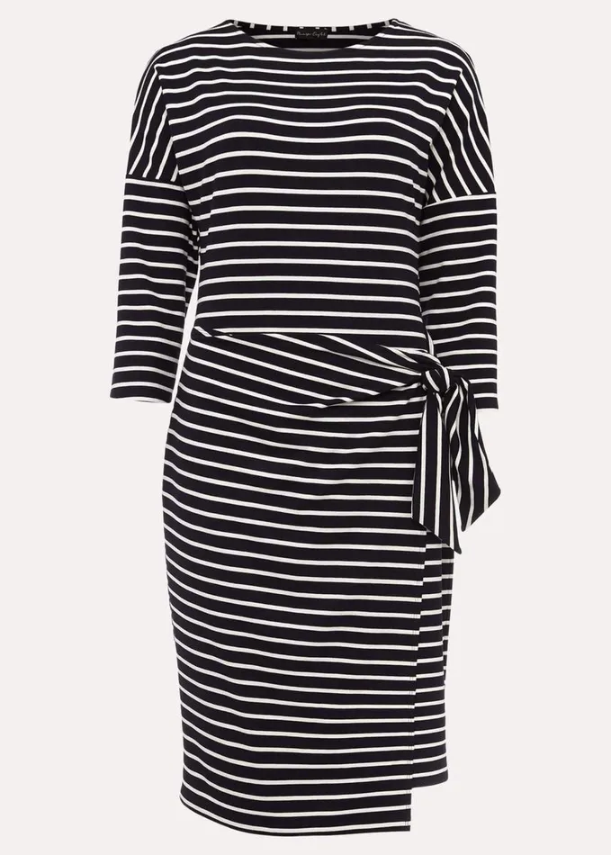 Phase Eight Emerson Stripe Tie Side Dress Navyivory Women Dresses