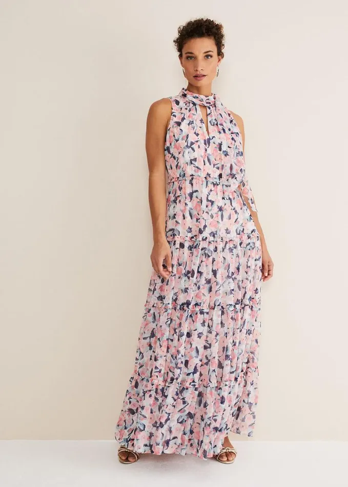 Phase Eight Esme Floral High Neck Maxi Dress Multicoloured Women Dresses