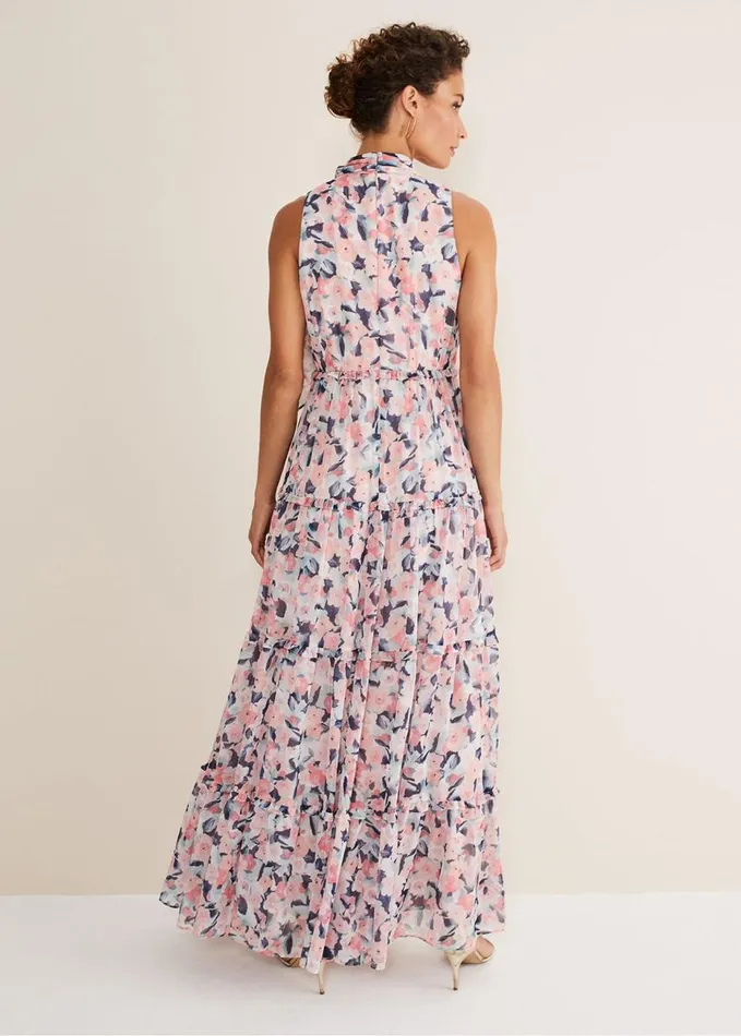 Phase Eight Esme Floral High Neck Maxi Dress Multicoloured Women Dresses