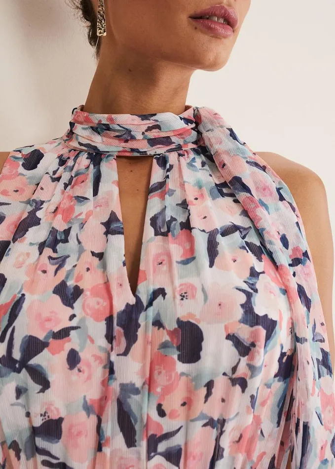 Phase Eight Esme Floral High Neck Maxi Dress Multicoloured Women Dresses