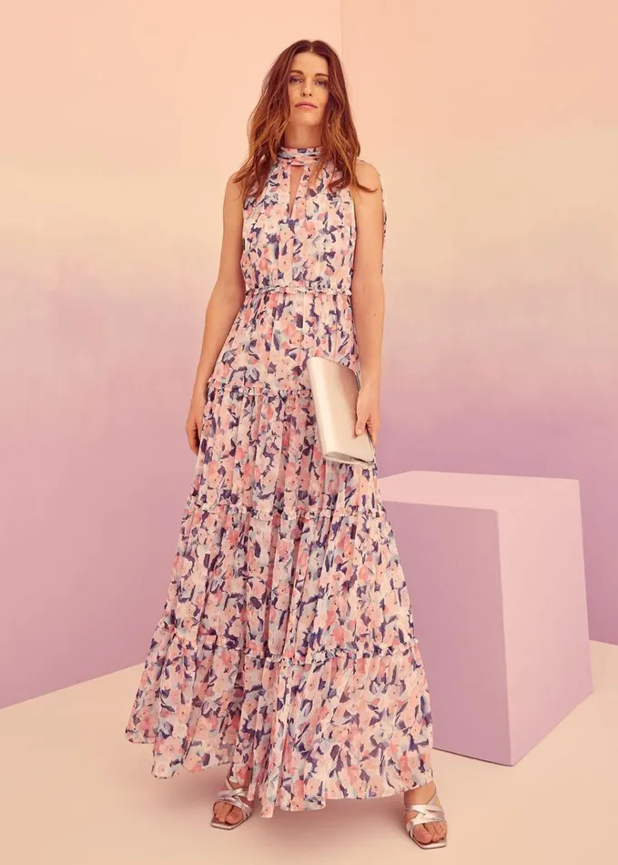 Phase Eight Esme Floral High Neck Maxi Dress Multicoloured Women Dresses