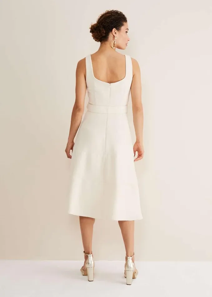 Phase Eight Ethel Fit And Flare Dress Cream Women Dresses