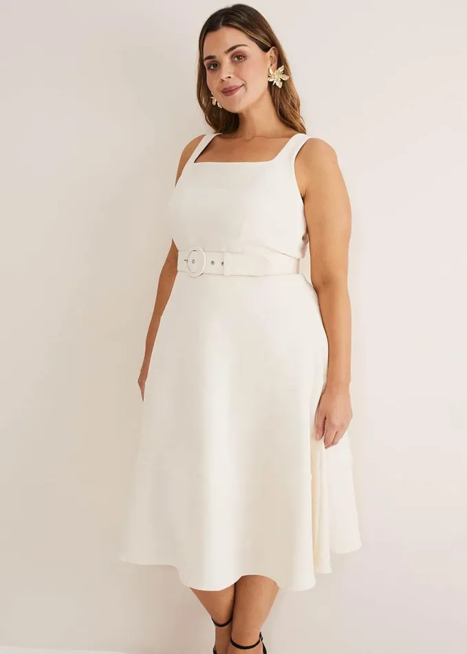 Phase Eight Ethel Fit And Flare Dress Cream Women Dresses