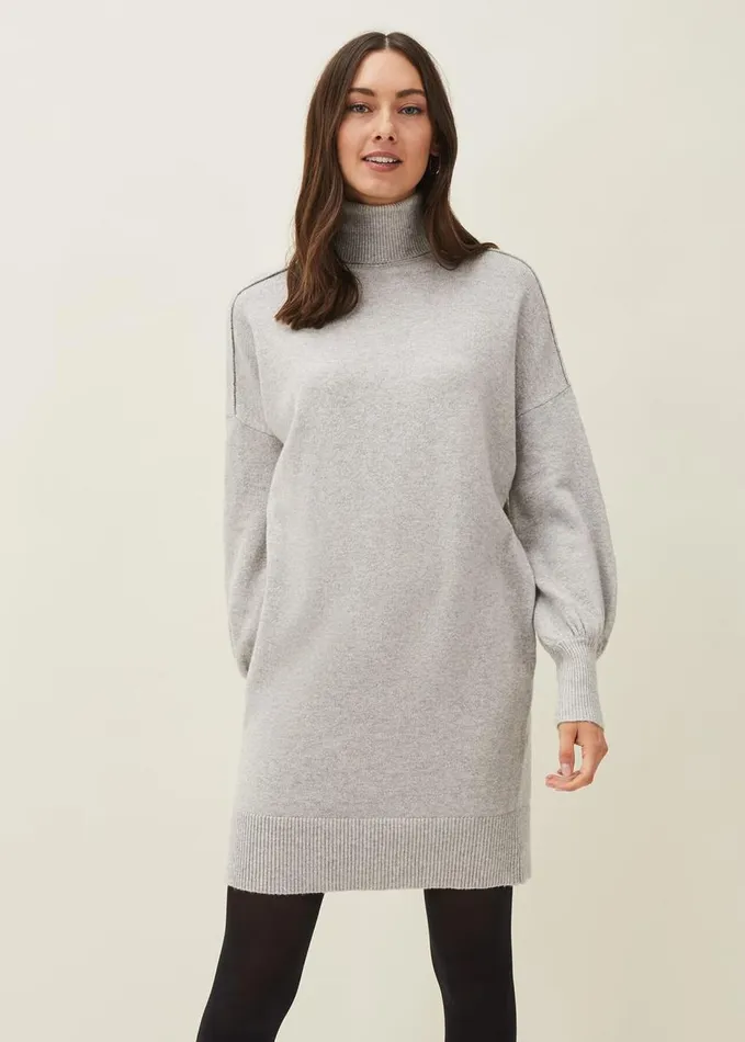 Phase Eight Eveleen Knit Dress Pale Grey Women Knitwear