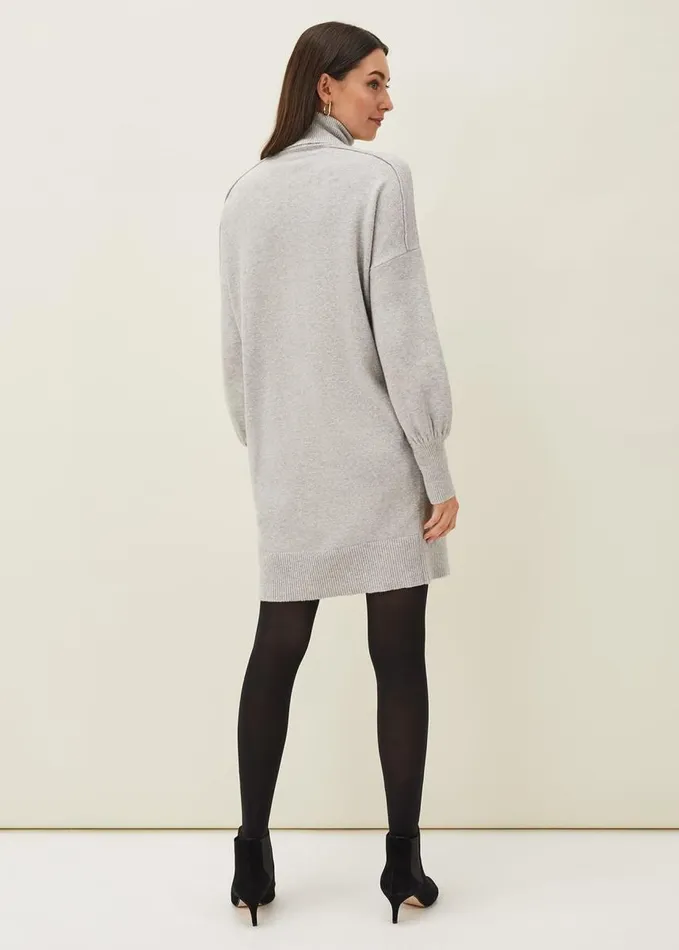 Phase Eight Eveleen Knit Dress Pale Grey Women Knitwear