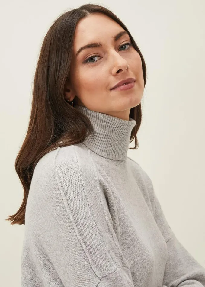 Phase Eight Eveleen Knit Dress Pale Grey Women Knitwear