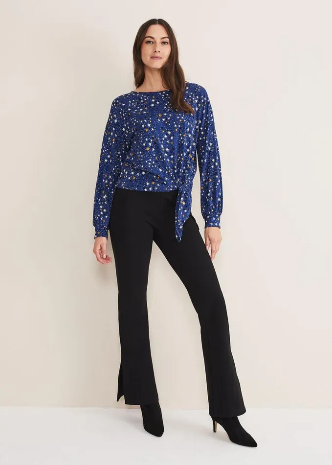 Phase Eight Felisity Star Tie Top Blue Women Tops and TShirts