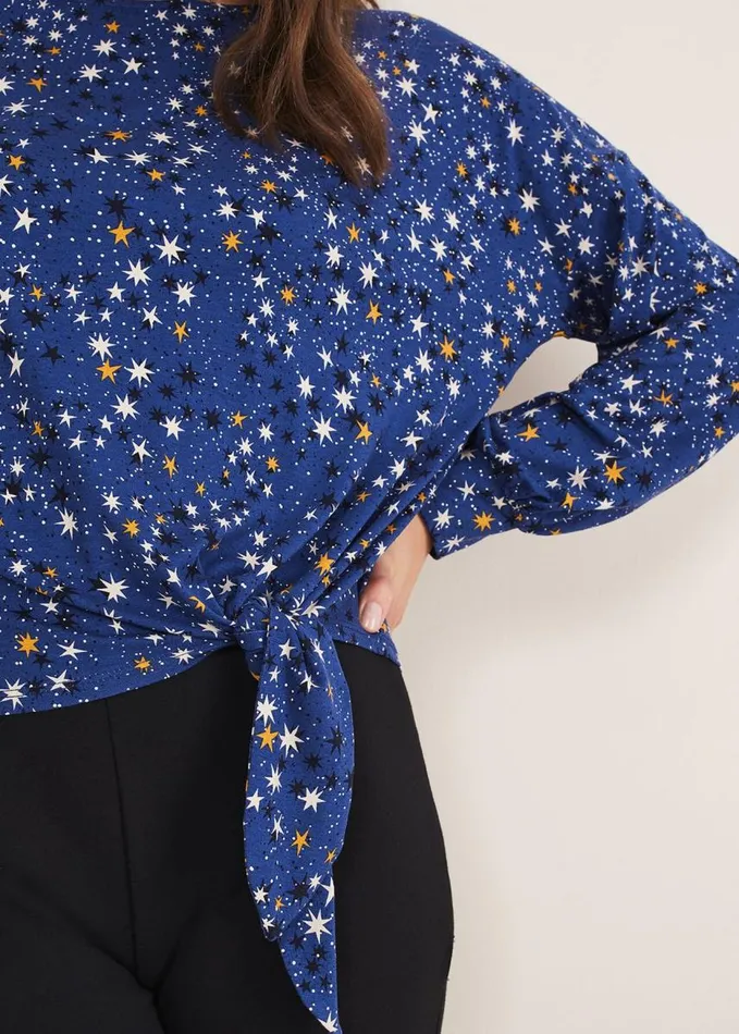 Phase Eight Felisity Star Tie Top Blue Women Tops and TShirts